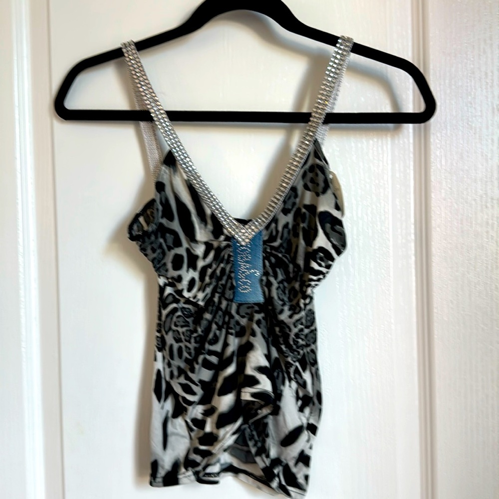 Rhinestone Trim Party Top